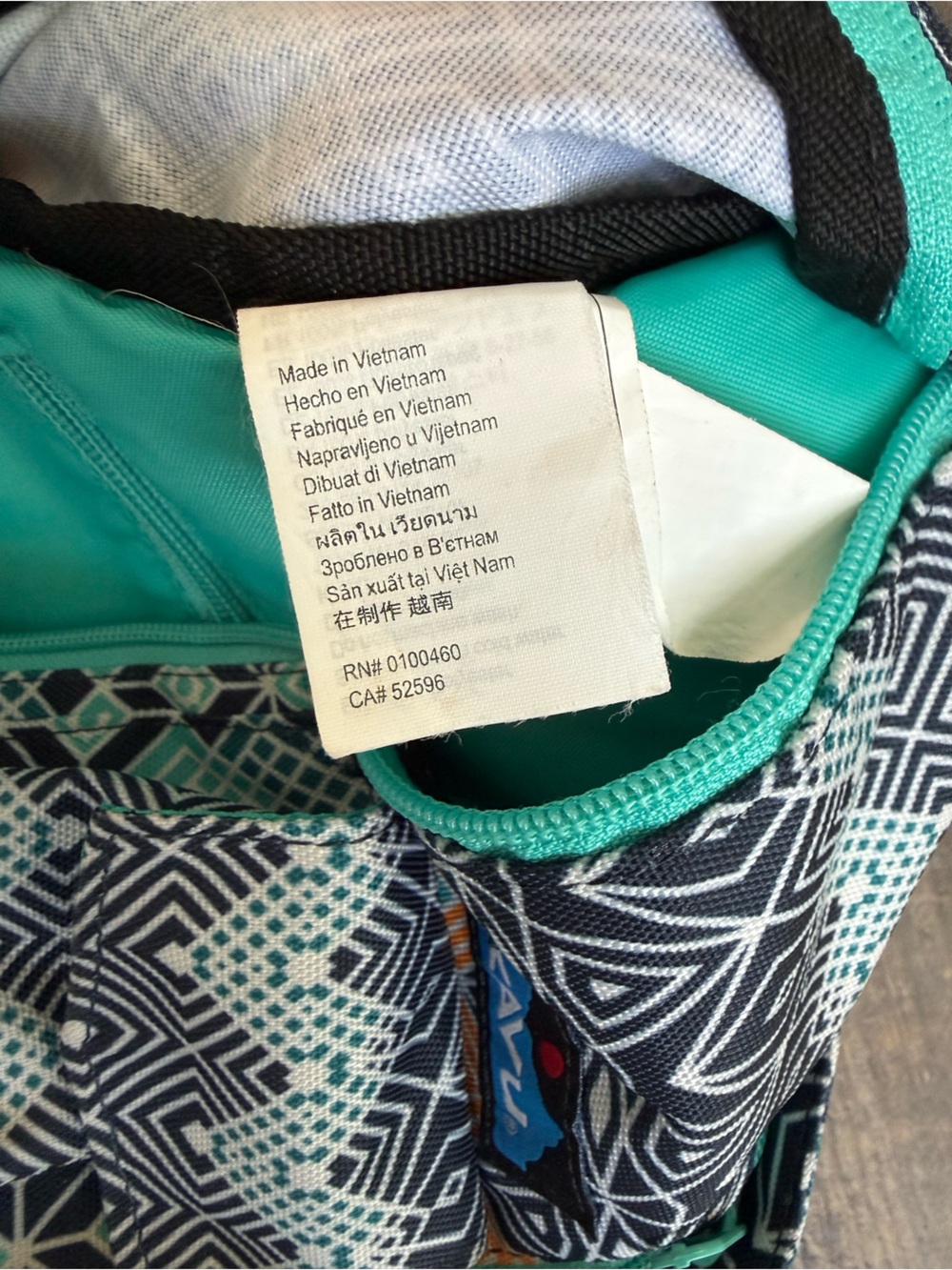 Kavu Teal & Orange Geometric Sling Backpack - Picture 6 of 7